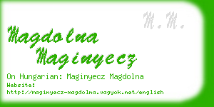 magdolna maginyecz business card